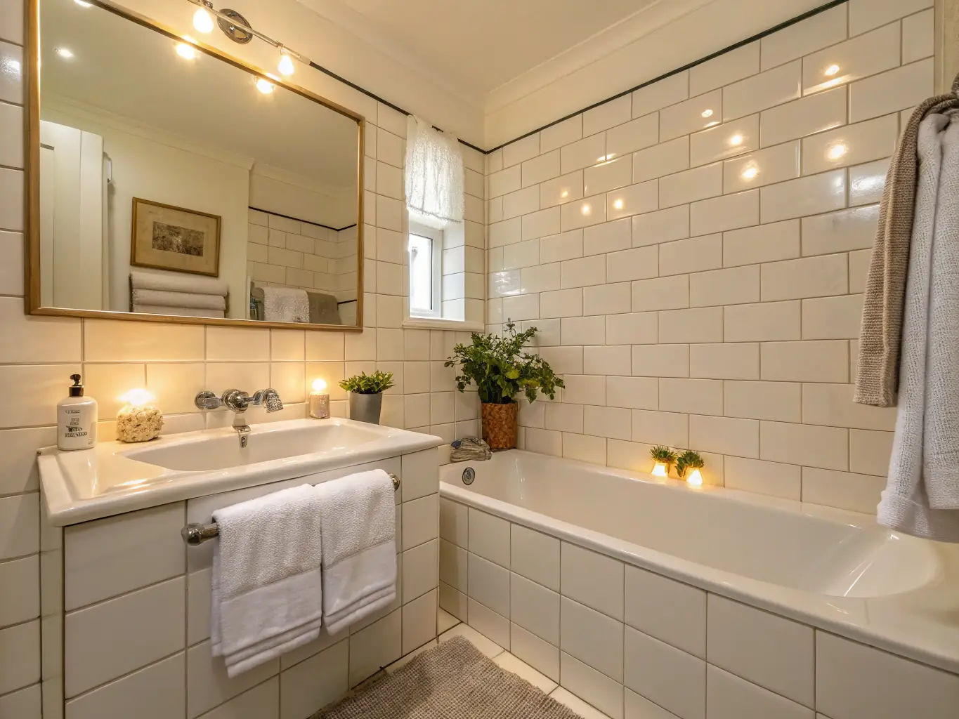 A modern residential bathroom with a newly installed, energy-efficient boiler, showcasing Haynes and Frost's expertise in boiler replacements.