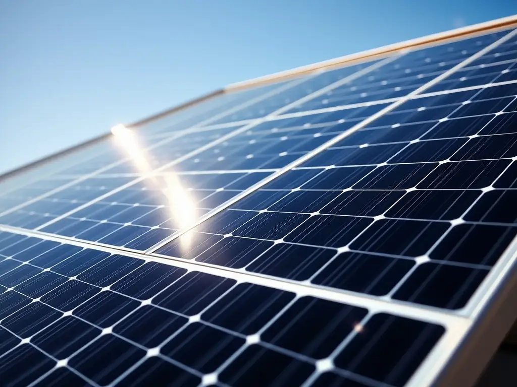 Solar thermal panels installed on a residential rooftop, capturing sunlight and converting it into heat for domestic hot water and heating systems.